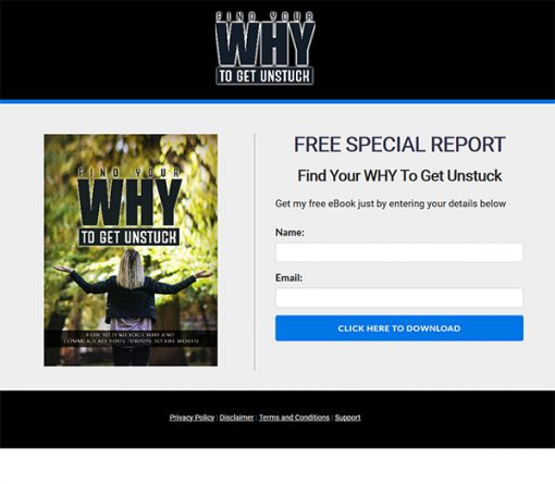 Find Your Why to Get Unstuck Ebook and Videos MRR