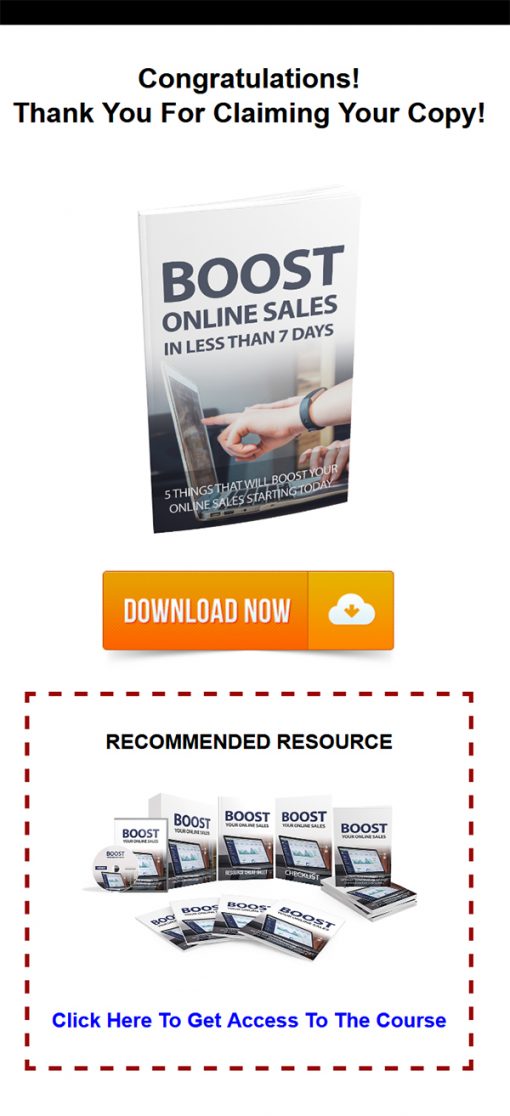 Boost Your Online Sales Ebook and Videos MRR