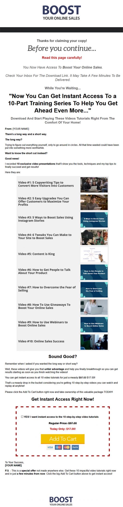 Boost Your Online Sales Ebook and Videos MRR