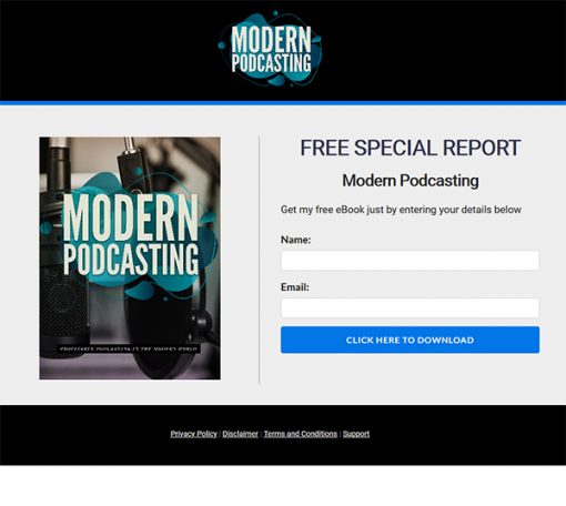 Modern Podcasting Ebook and Videos MRR
