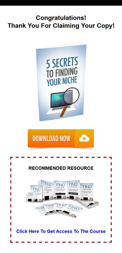 Secrets to Finding Your Niche Report MRR