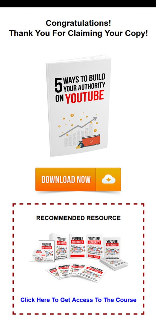 5 Ways to Build Your Authority on Youtube Report MRR