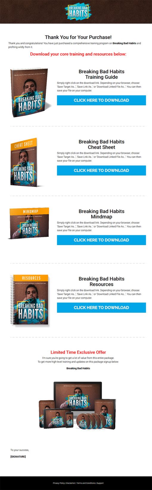 Breaking Bad Habits Ebook and Videos MRR