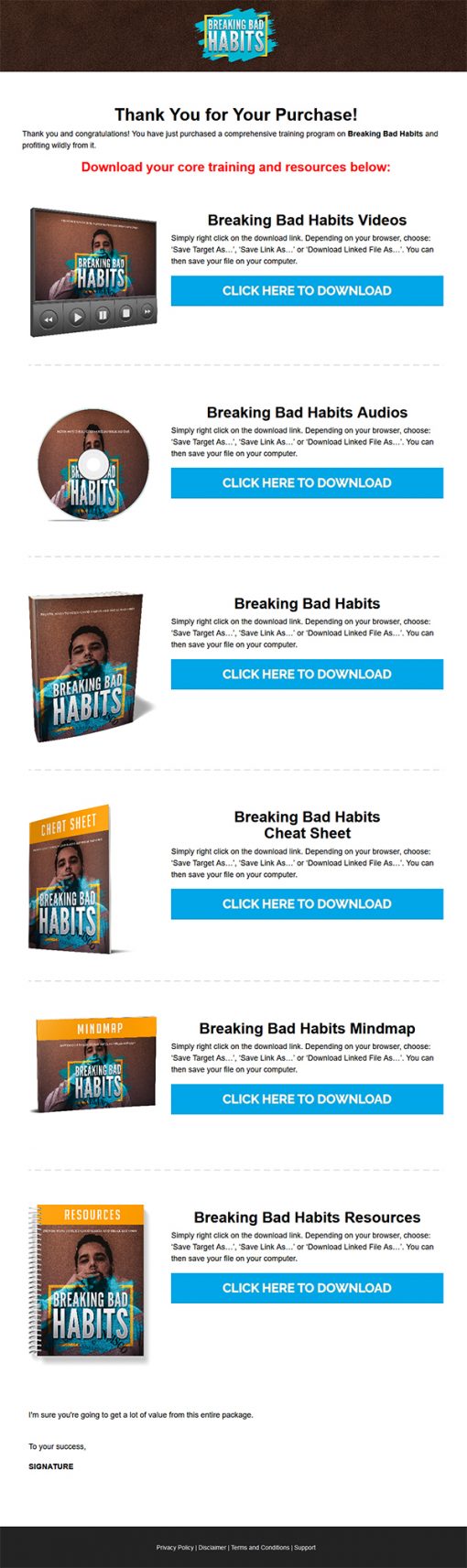 Breaking Bad Habits Ebook and Videos MRR