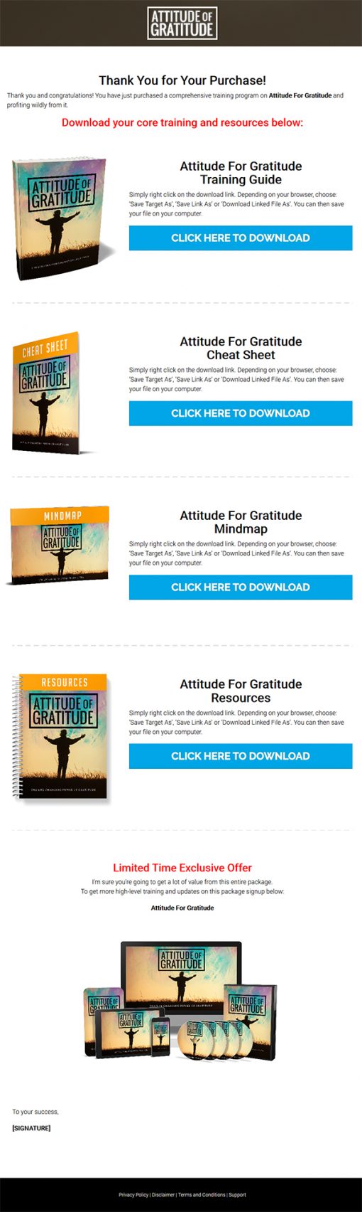 Attitude of Gratitude Ebook and Videos MRR