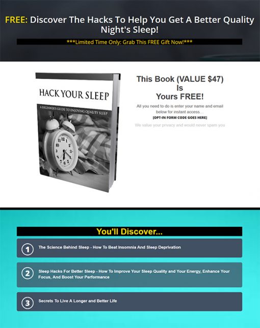 Hack Your Sleep Ebook MRR