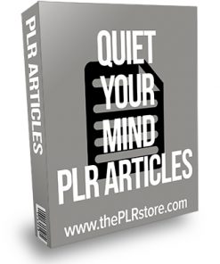 Quiet Your Mind PLR Articles