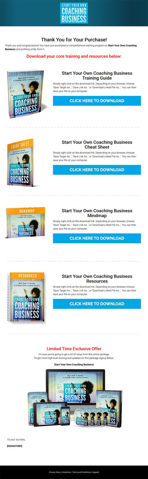 Start Your Own Coach Business Ebook and Videos MRR