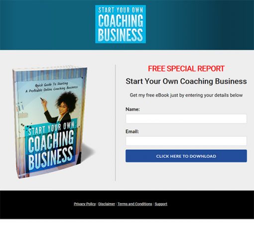 Start Your Own Coach Business Ebook and Videos MRR