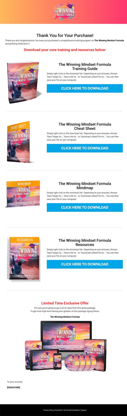 Winning Mindset Formula Ebook and Videos MRR