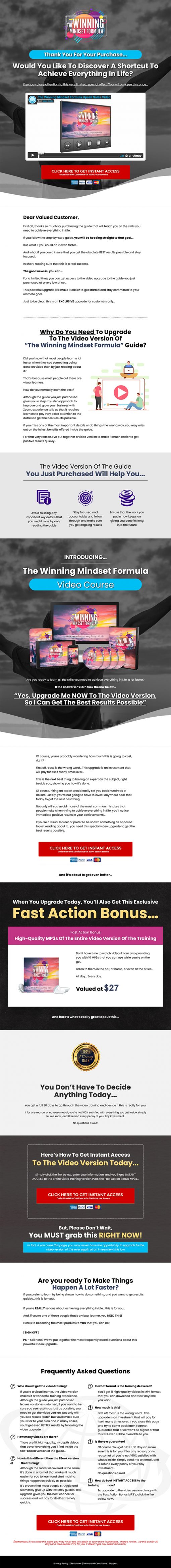 Winning Mindset Formula Ebook and Videos MRR