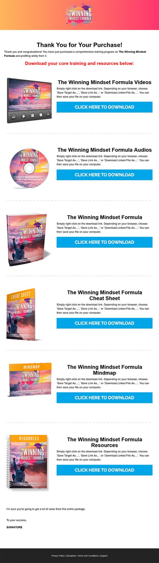 Winning Mindset Formula Ebook and Videos MRR