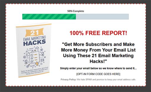 21 Email Marketing Hacks Ebook MRR