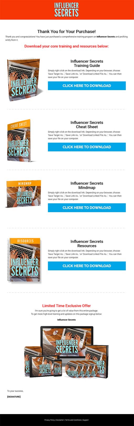 Influencer Secrets Ebook and Videos MRR