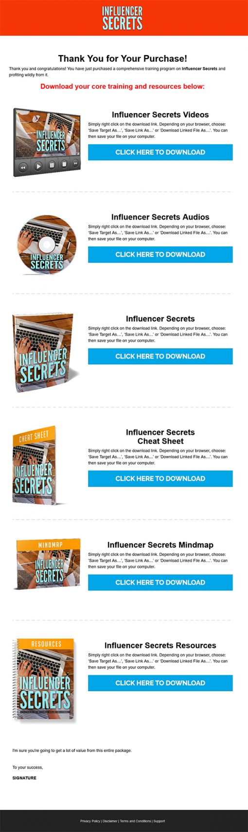 Influencer Secrets Ebook and Videos MRR