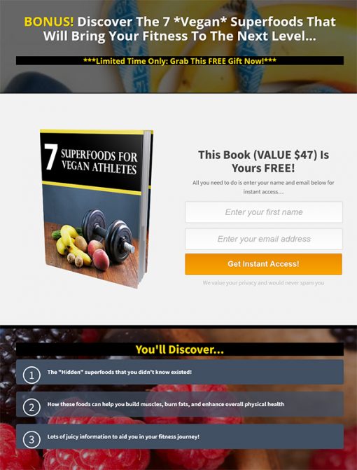 7 Foods for Vegan Athletes Ebook MRR