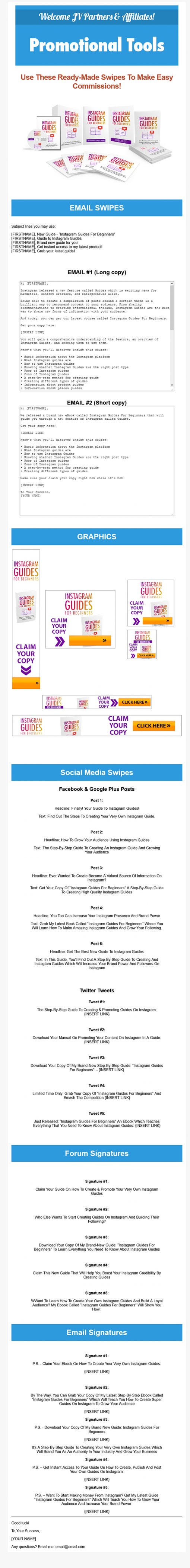 Instagram Guides for Beginners Ebook and Videos MRR