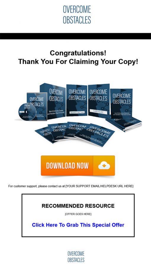 Overcome Obstacles Ebook and Videos MRR
