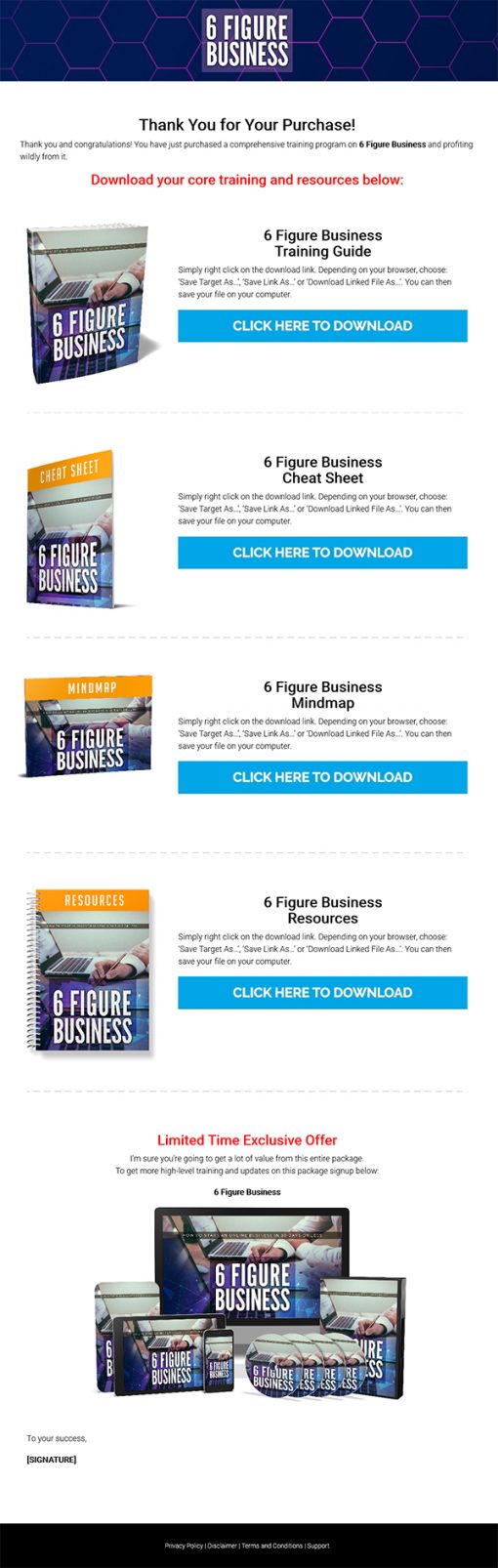 Six Figure Business Ebook and Videos MRR
