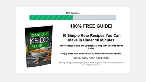 10 Minute Keto Recipe Ebook with Master Resale Rights
