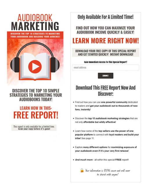 Audio Book Marketing PLR Ebook
