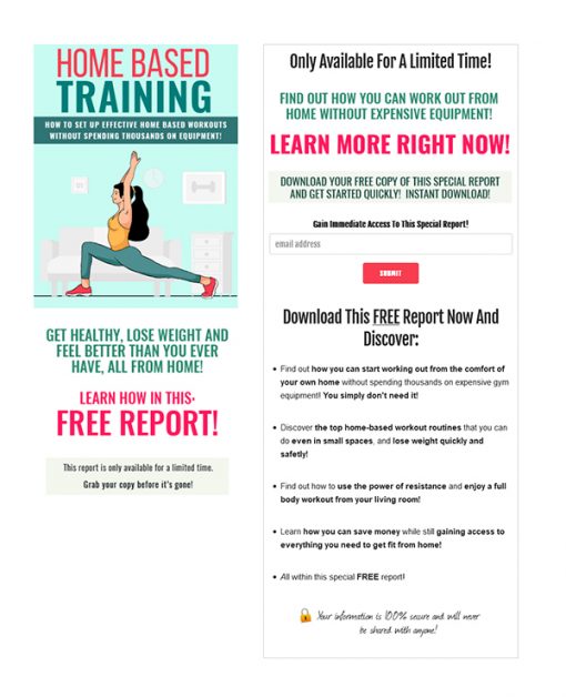 Home Based Workouts PLR Ebook