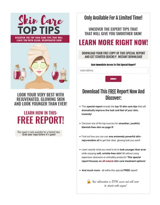 Skin Care Top Tips PLR Ebook