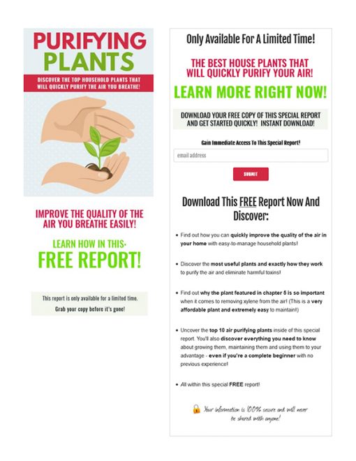 Purifying Plants PLR Ebook