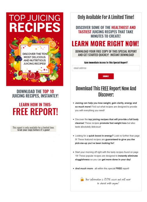 Top Juicing Recipes PLR Ebook