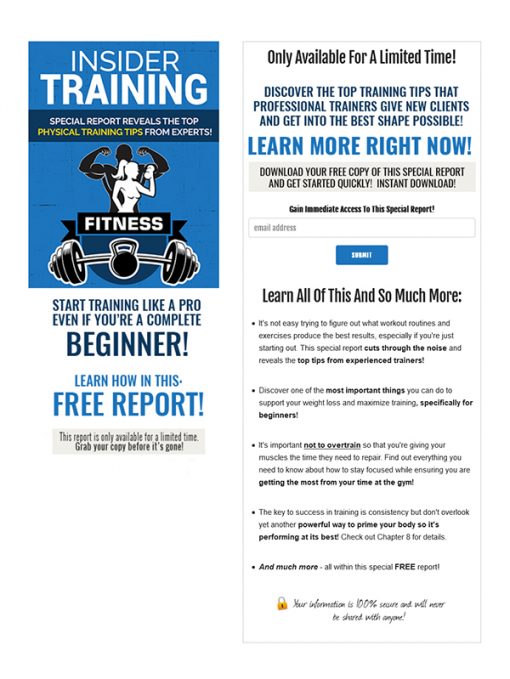 Insider Fitness Training PLR Ebook