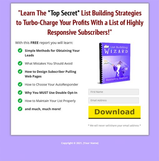 List Building Wizard Ebook and Videos MRR