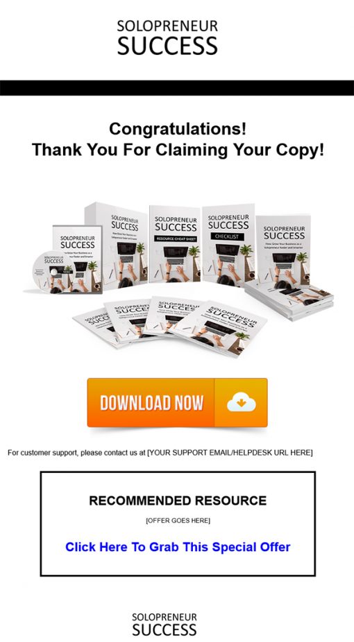 Solopreneur Success Ebook and Videos MRR