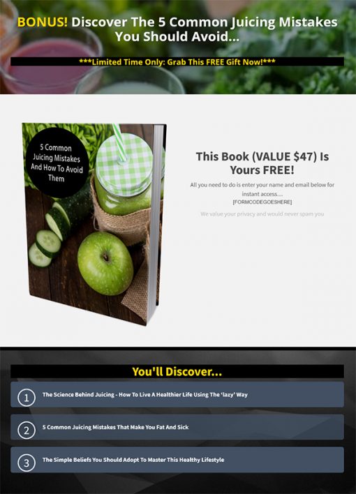 5 Common Juicing Mistakes Ebook MRR