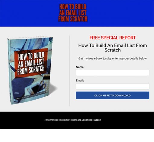 How to Build an Email List from Scratch Ebook and Videos MRR