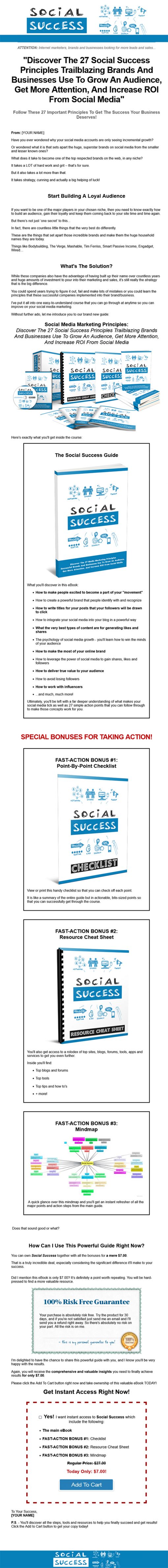 Social Success Ebook and Videos MRR