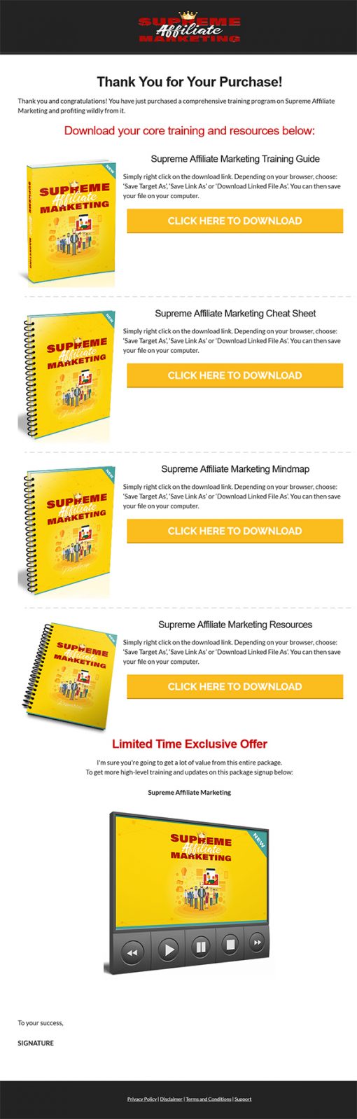 Supreme Affiliate Marketing Ebook and Videos MRR