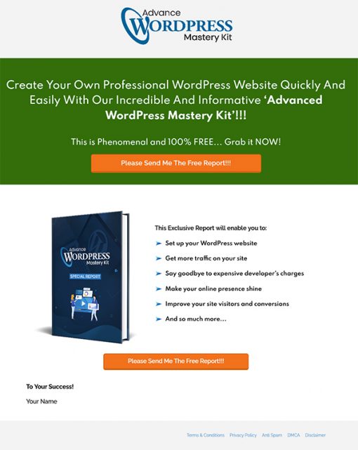 Advance Wordpress Mastery Kit PLR Ebook and PLR Videos Package