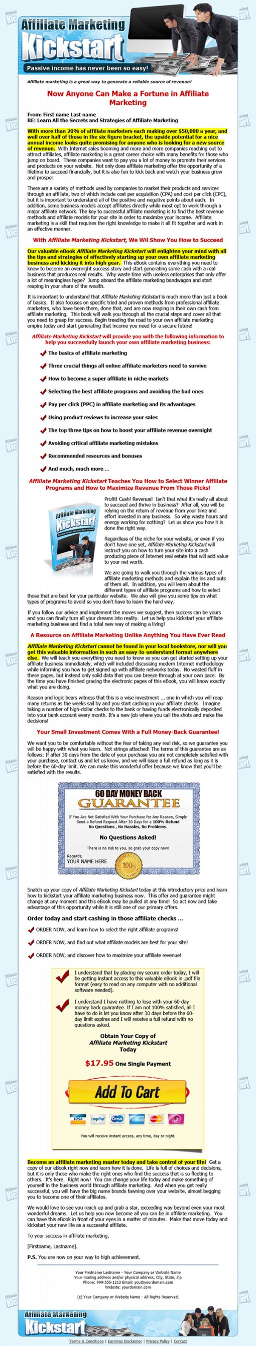 Affiliate Marketing Kickstart Ebook MRR