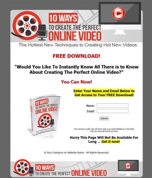 10 Ways to Create the Perfect Online Video Ebook MRR