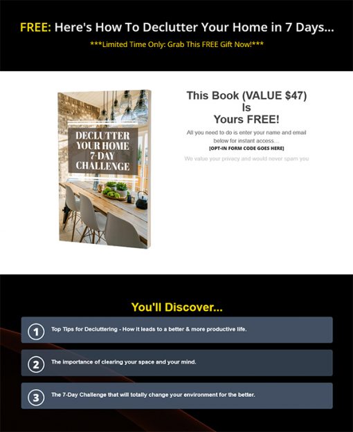 Declutter Your Home 7 Day Challenge Ebook and Audio MRR