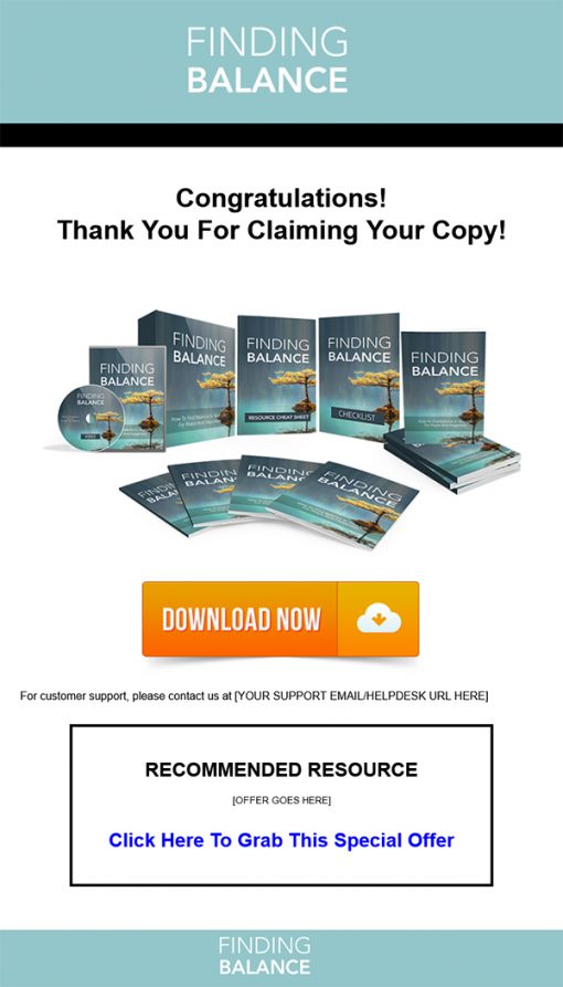 Finding Balance Ebook and Videos Package MRR