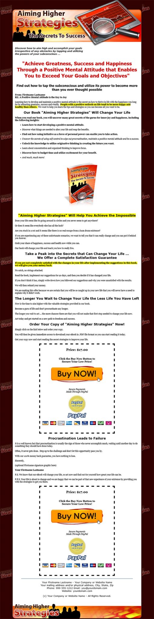 Aiming Higher Strategies Ebook MRR