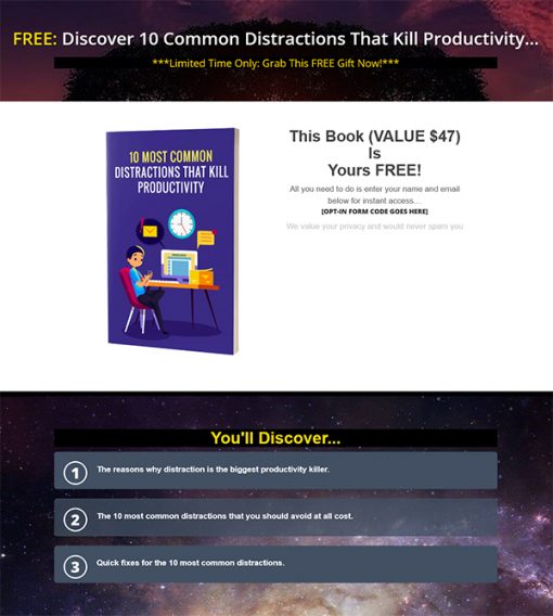 10 Most Common Distractions that Kill Productivity Ebook MRR