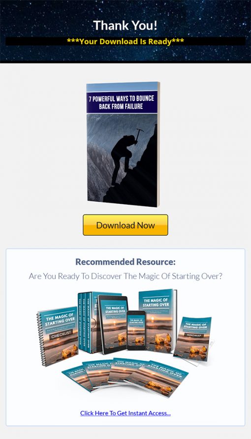 7 Powerful Ways to Bounce Back from Failure Ebook MRR