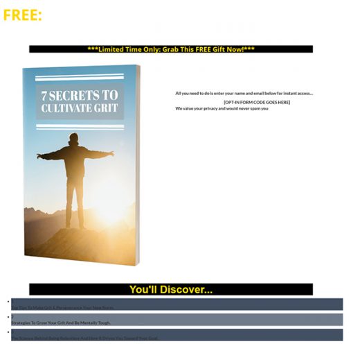 7 Secrets to Cultivate Grit Ebook MRR