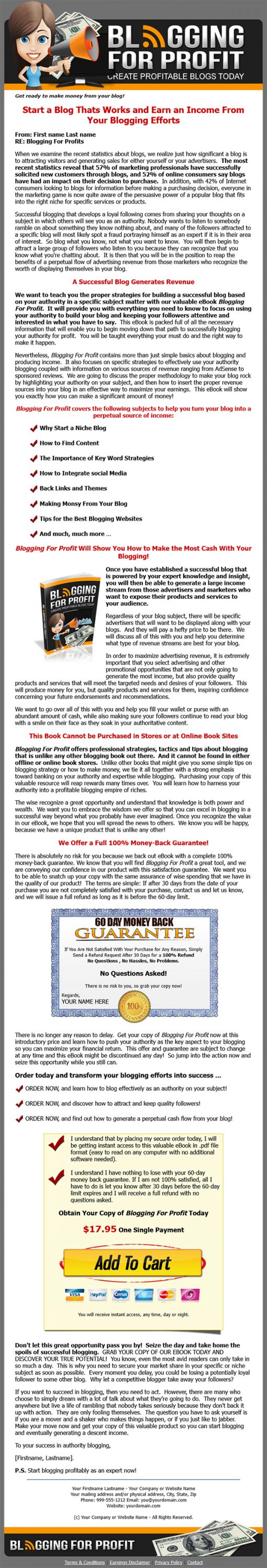 Blogging for Profit Ebook MRR