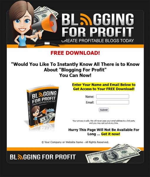 Blogging for Profit Ebook MRR