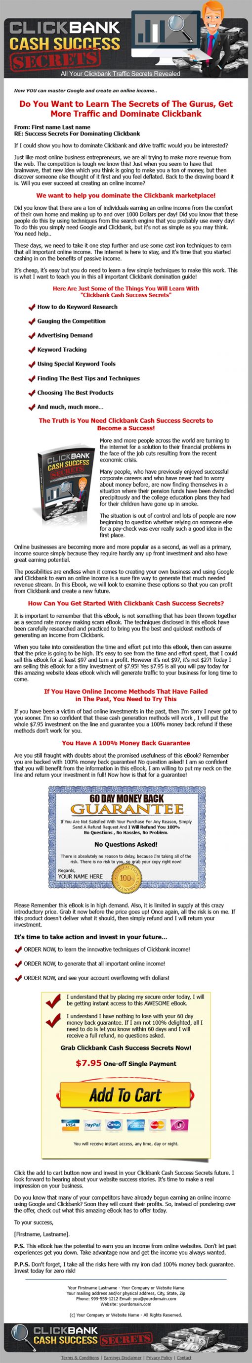 Clickbank Cash Success Secrets Ebook MRR