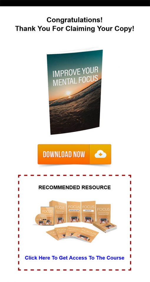 Improve Your Mental Focus Report Package MRR