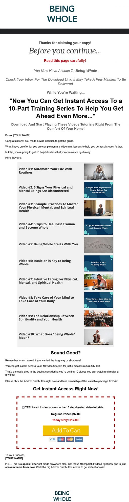 Being Whole Spiritual Health Ebook and Videos MRR